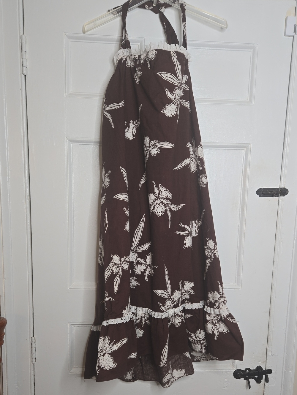 Brown Floral Convertible Swim Coverup
